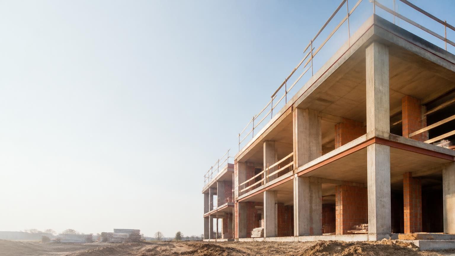 Cantiere edile con struttura in costruzione