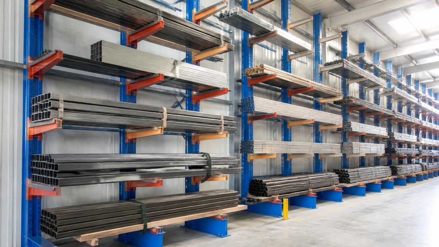 Scaffalature cantilever per profilati e tubi