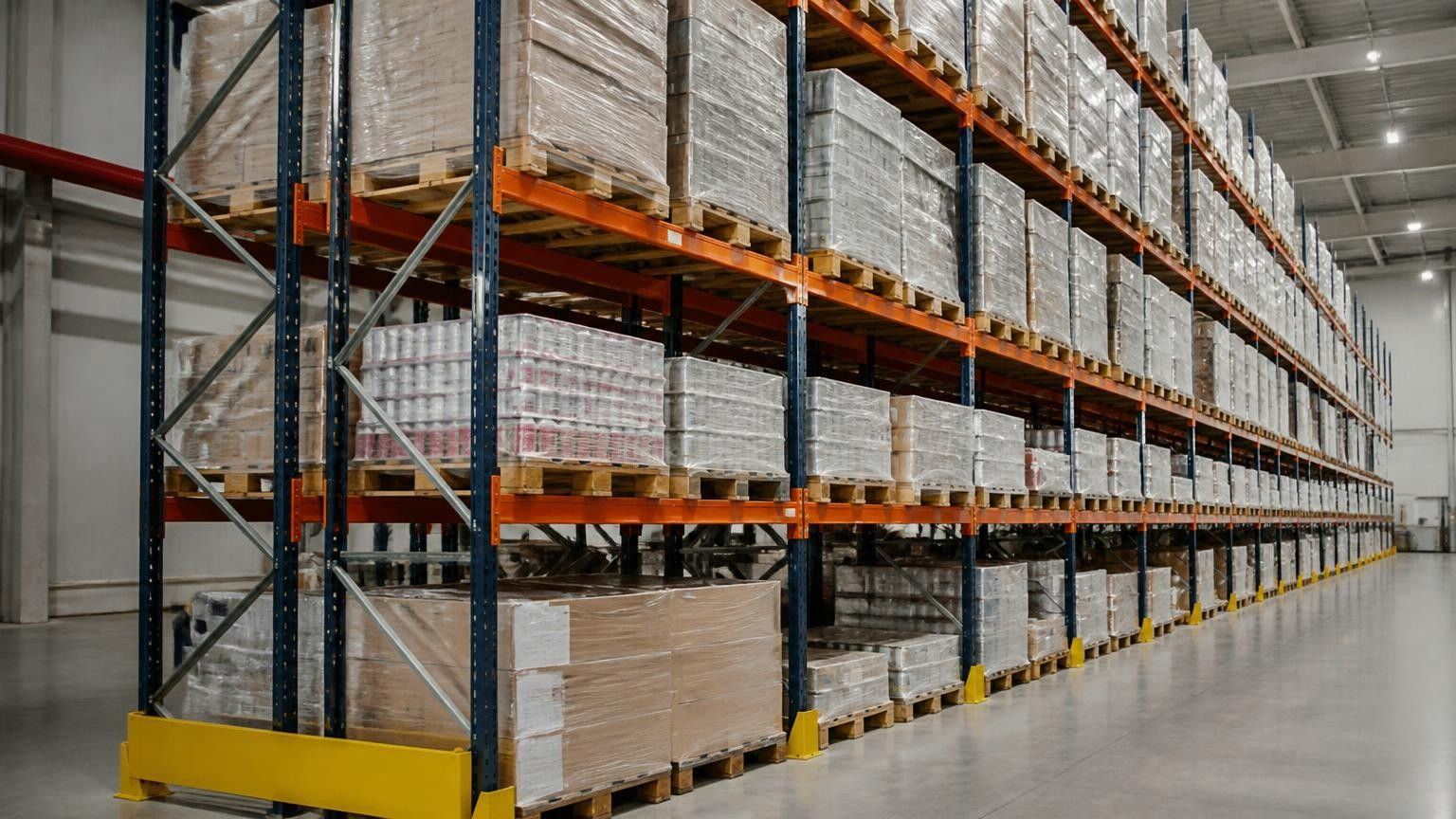 Scaffalature portapallet in un magazzino